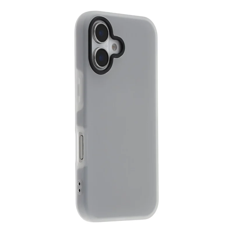 For iPhone 16 Case 2 in 1 PC + TPU Frosted Phone Case Large Camera Cutout - Black
