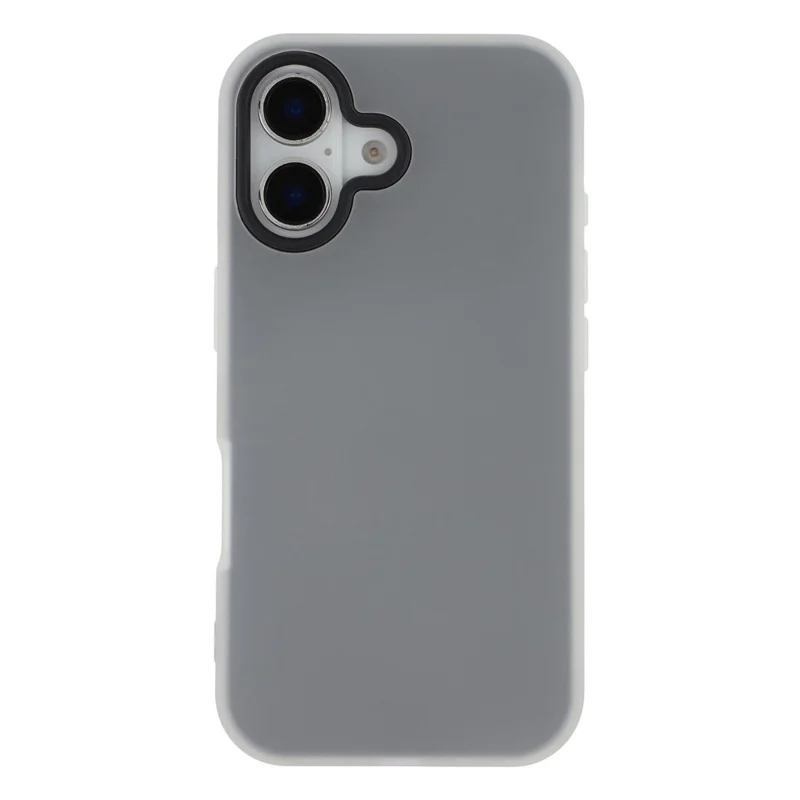 For iPhone 16 Case 2 in 1 PC + TPU Frosted Phone Case Large Camera Cutout - Black