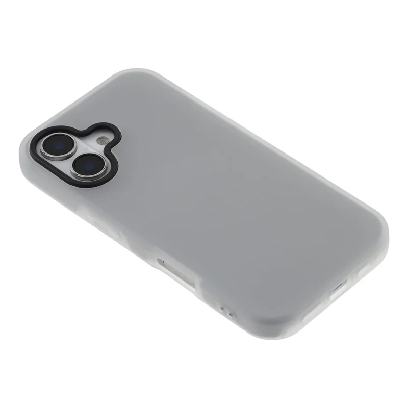 For iPhone 16 Case 2 in 1 PC + TPU Frosted Phone Case Large Camera Cutout - Black