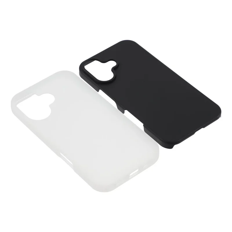 For iPhone 16 Case 2 in 1 PC + TPU Frosted Phone Case Large Camera Cutout - Black