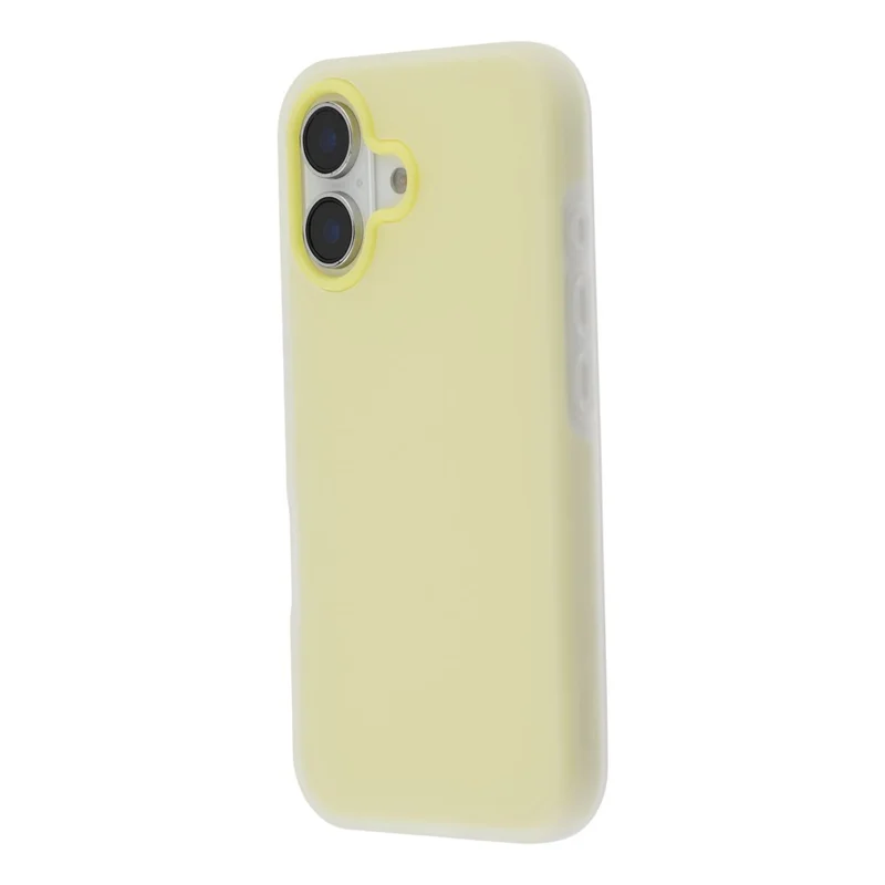 For iPhone 17 Case 2 in 1 PC + TPU Frosted Phone Case Large Camera Cutout - Yellow