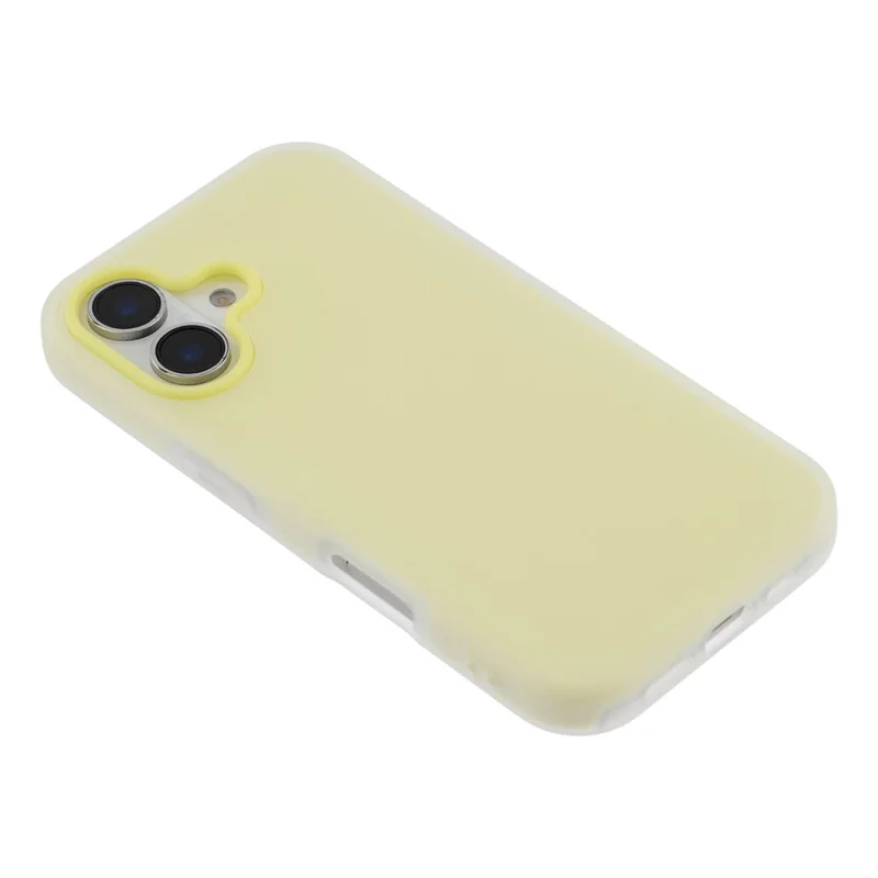 For iPhone 17 Case 2 in 1 PC + TPU Frosted Phone Case Large Camera Cutout - Yellow