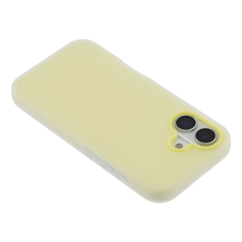 For iPhone 17 Case 2 in 1 PC + TPU Frosted Phone Case Large Camera Cutout - Yellow