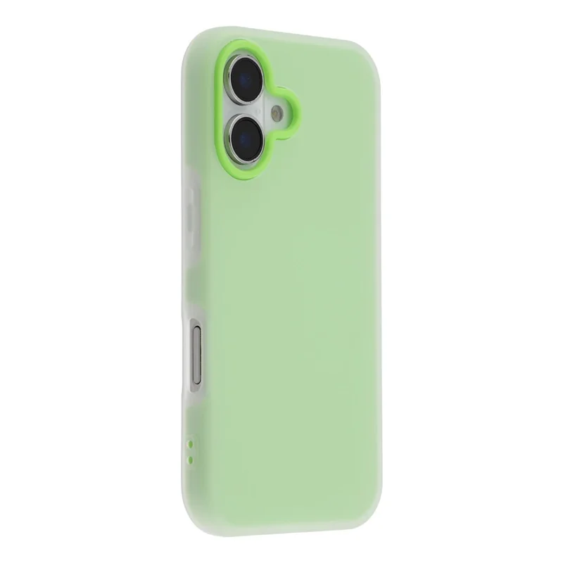 For iPhone 17 Case 2 in 1 PC + TPU Frosted Phone Case Large Camera Cutout - Matcha Green