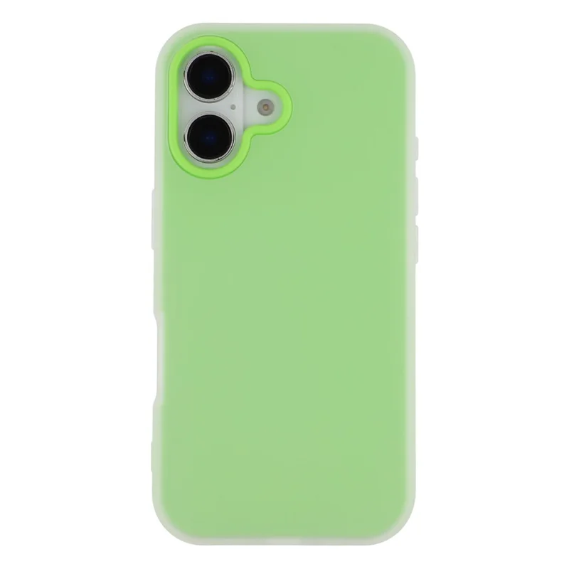For iPhone 17 Case 2 in 1 PC + TPU Frosted Phone Case Large Camera Cutout - Matcha Green