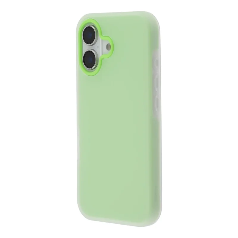 For iPhone 17 Case 2 in 1 PC + TPU Frosted Phone Case Large Camera Cutout - Matcha Green