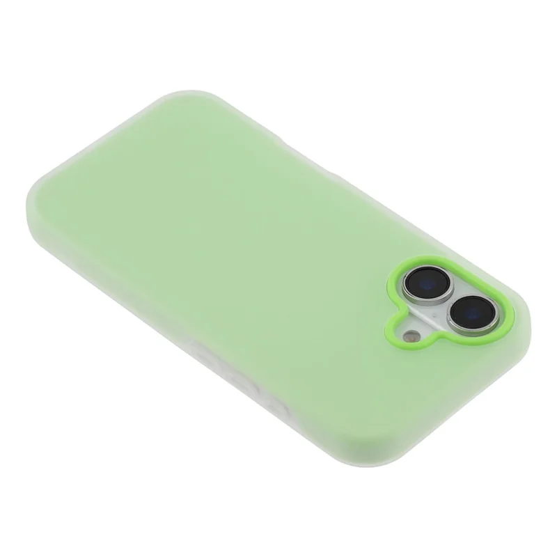 For iPhone 17 Case 2 in 1 PC + TPU Frosted Phone Case Large Camera Cutout - Matcha Green