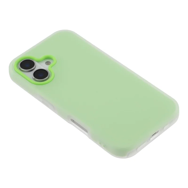 For iPhone 17 Case 2 in 1 PC + TPU Frosted Phone Case Large Camera Cutout - Matcha Green