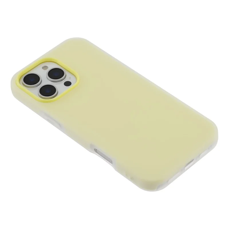 For iPhone 16 Pro Max Case 2 in 1 PC + TPU Frosted Phone Case Large Camera Cutout - Yellow