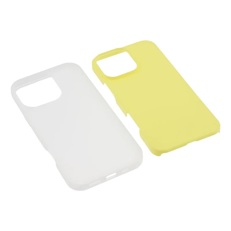For iPhone 16 Pro Max Case 2 in 1 PC + TPU Frosted Phone Case Large Camera Cutout - Yellow