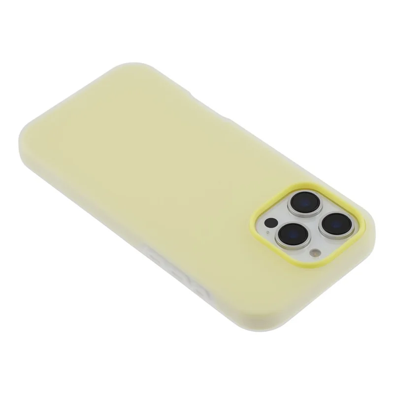 For iPhone 16 Pro Case 2 in 1 PC + TPU Frosted Phone Case Large Camera Cutout - Yellow