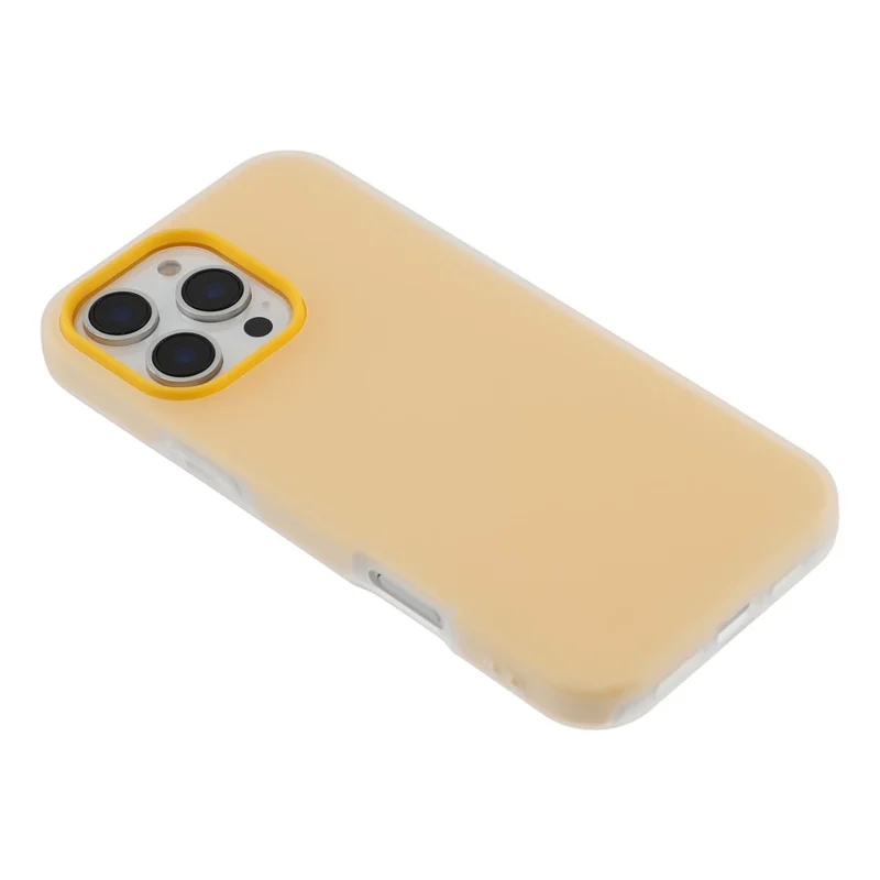 For iPhone 16 Pro Case 2 in 1 PC + TPU Frosted Phone Case Large Camera Cutout - Orange