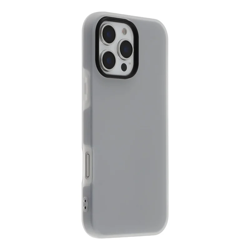 For iPhone 16 Pro Case 2 in 1 PC + TPU Frosted Phone Case Large Camera Cutout - Black