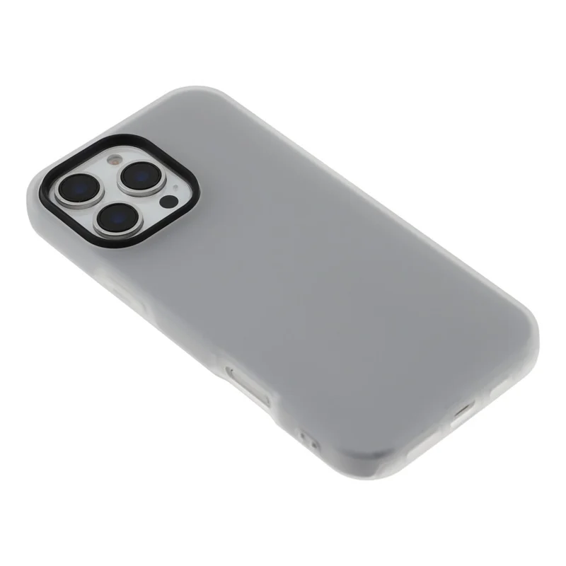 For iPhone 16 Pro Case 2 in 1 PC + TPU Frosted Phone Case Large Camera Cutout - Black