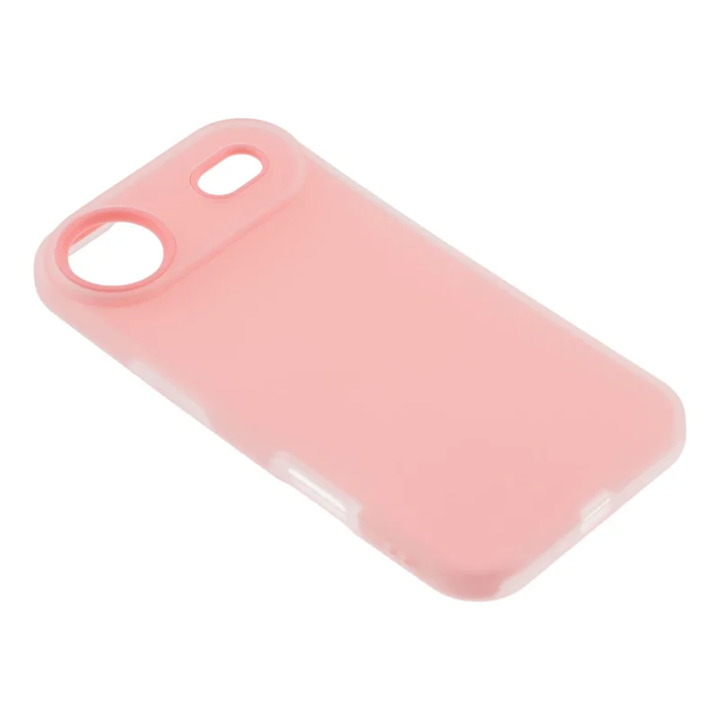 For iPhone 17 Air Case 2 in 1 PC + TPU Frosted Phone Case Large Camera Cutout - Pink
