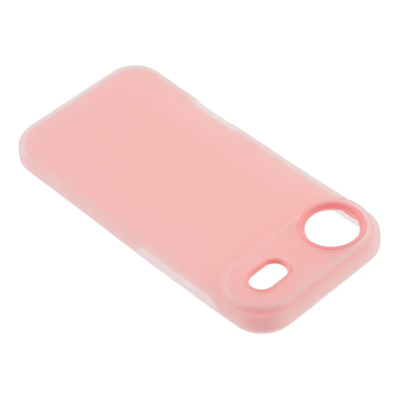 For iPhone 17 Air Case 2 in 1 PC + TPU Frosted Phone Case Large Camera Cutout - Pink