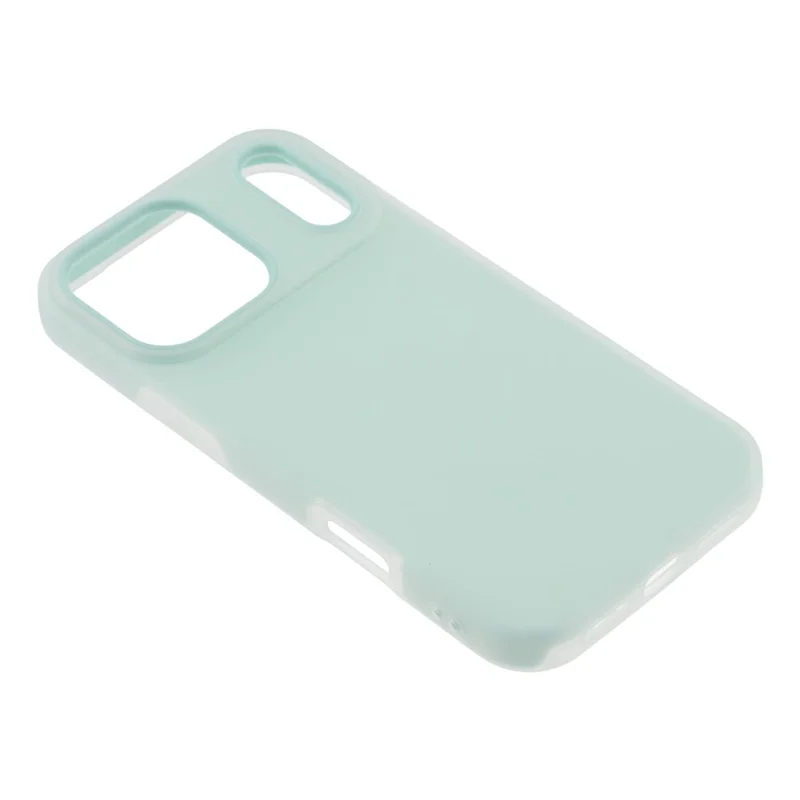 For iPhone 17 Pro Case 2 in 1 PC + TPU Frosted Phone Case Large Camera Cutout - Lake Green