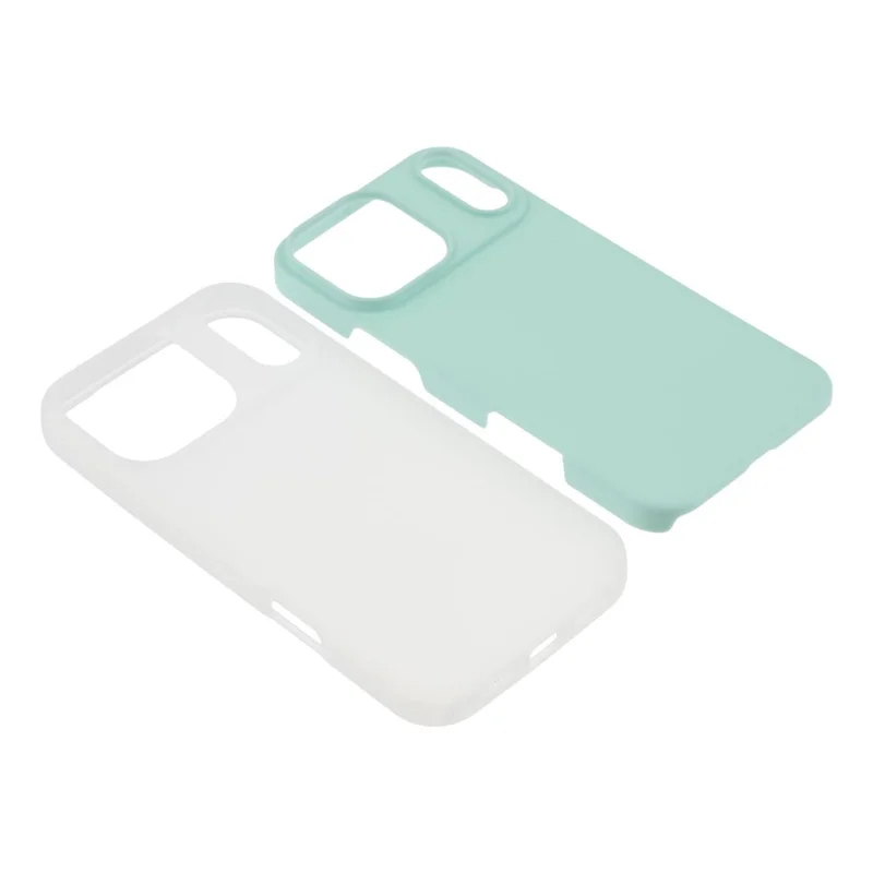 For iPhone 17 Pro Case 2 in 1 PC + TPU Frosted Phone Case Large Camera Cutout - Lake Green