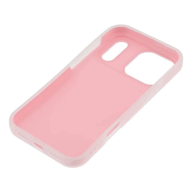 For iPhone 17 Pro Case 2 in 1 PC + TPU Frosted Phone Case Large Camera Cutout - Light Pink