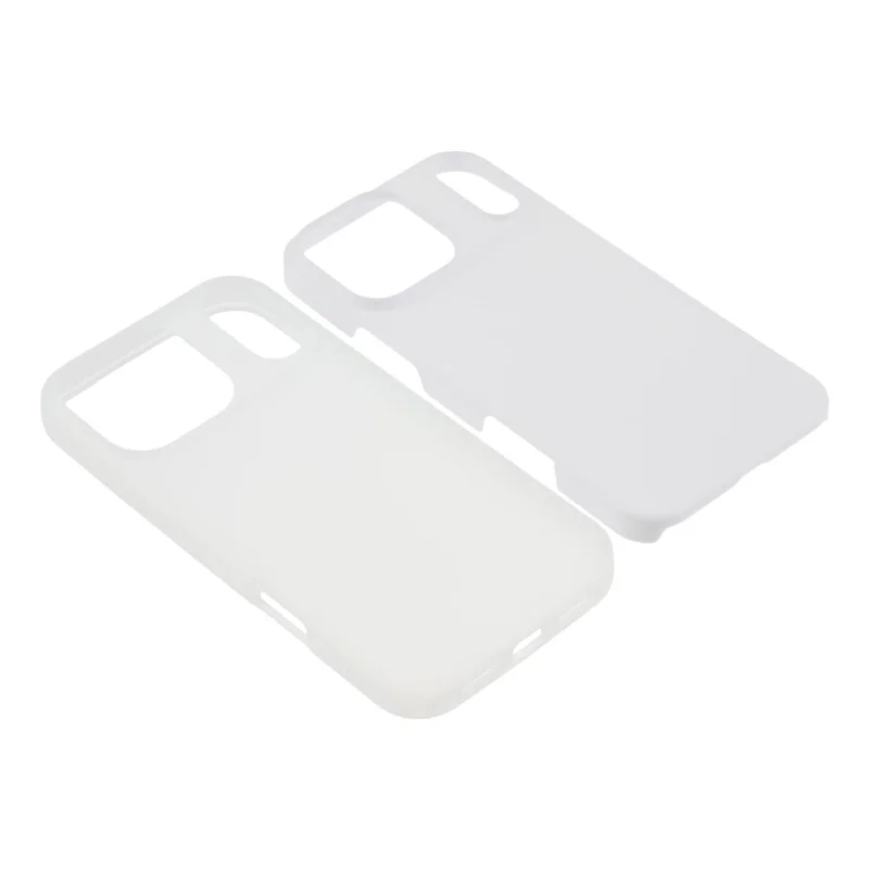For iPhone 17 Pro Case 2 in 1 PC + TPU Frosted Phone Case Large Camera Cutout - White