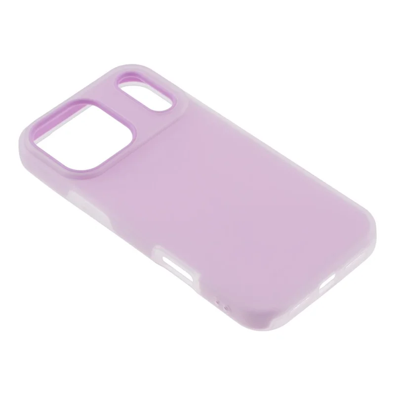 For iPhone 17 Pro Case 2 in 1 PC + TPU Frosted Phone Case Large Camera Cutout - Purple