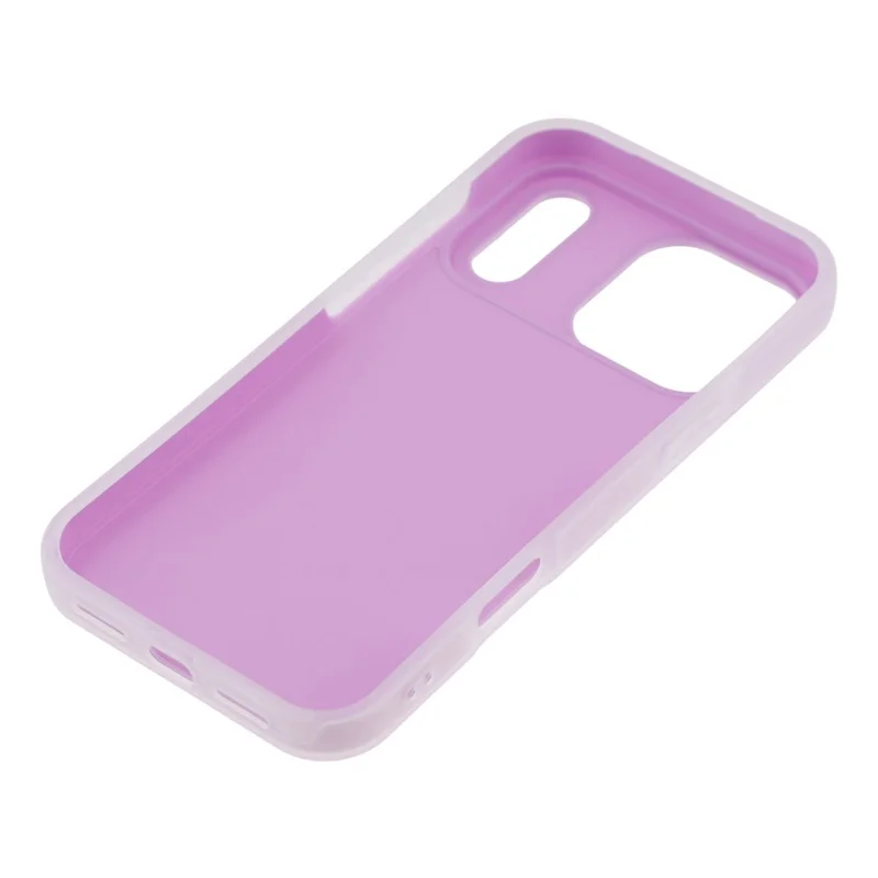 For iPhone 17 Pro Case 2 in 1 PC + TPU Frosted Phone Case Large Camera Cutout - Purple