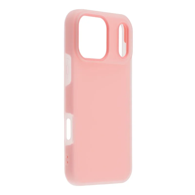 For iPhone 17 Pro Case 2 in 1 PC + TPU Frosted Phone Case Large Camera Cutout - Pink