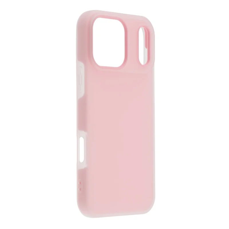 For iPhone 17 Pro Max Case 2 in 1 PC + TPU Frosted Phone Case Large Camera Cutout - Light Pink