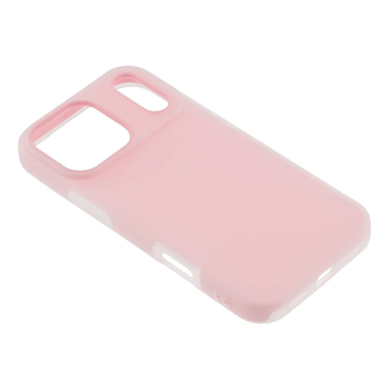 For iPhone 17 Pro Max Case 2 in 1 PC + TPU Frosted Phone Case Large Camera Cutout - Light Pink