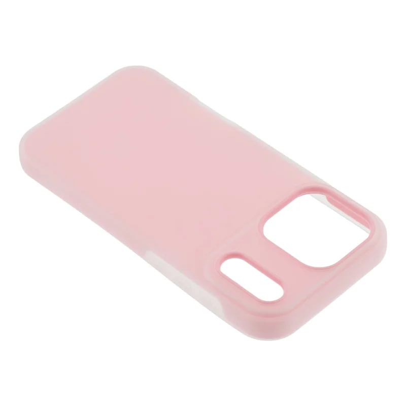 For iPhone 17 Pro Max Case 2 in 1 PC + TPU Frosted Phone Case Large Camera Cutout - Light Pink