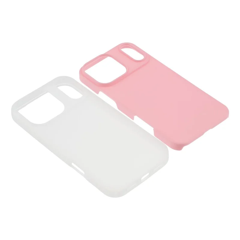 For iPhone 17 Pro Max Case 2 in 1 PC + TPU Frosted Phone Case Large Camera Cutout - Light Pink