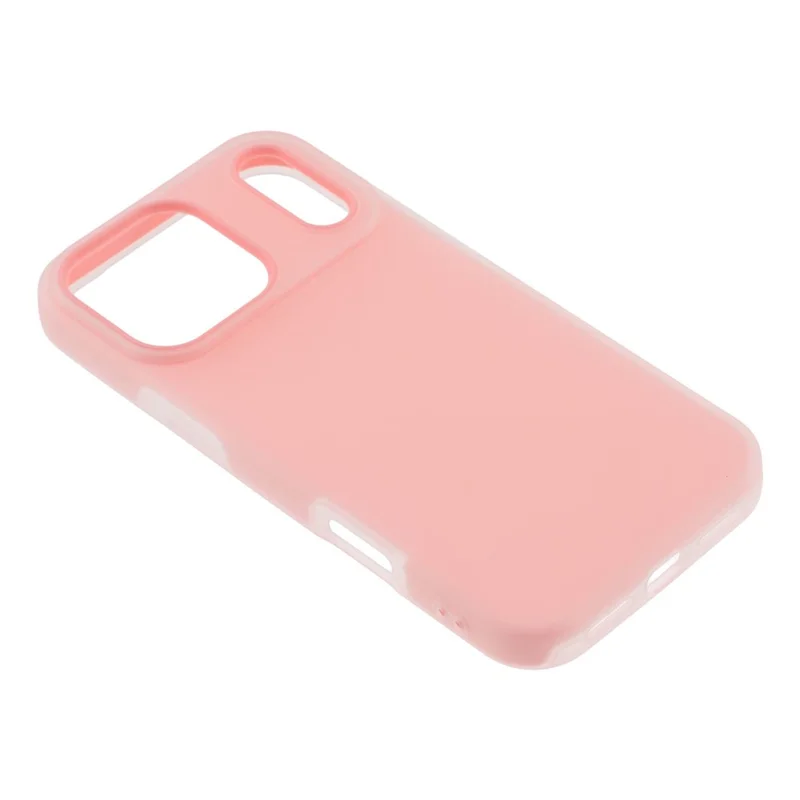 For iPhone 17 Pro Max Case 2 in 1 PC + TPU Frosted Phone Case Large Camera Cutout - Pink