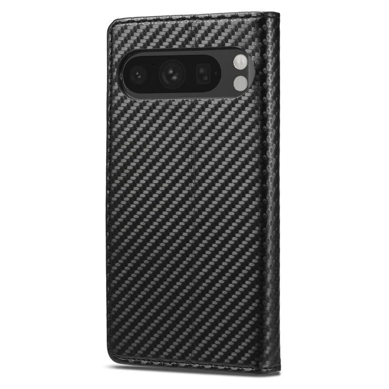 LC.IMEEKE Für Google Pixel 10 Pro / Pixel 10 Geldbörsen-Hülle mit Karbonfaser-Textur Leder Handyhülle - Vertikale Streifen