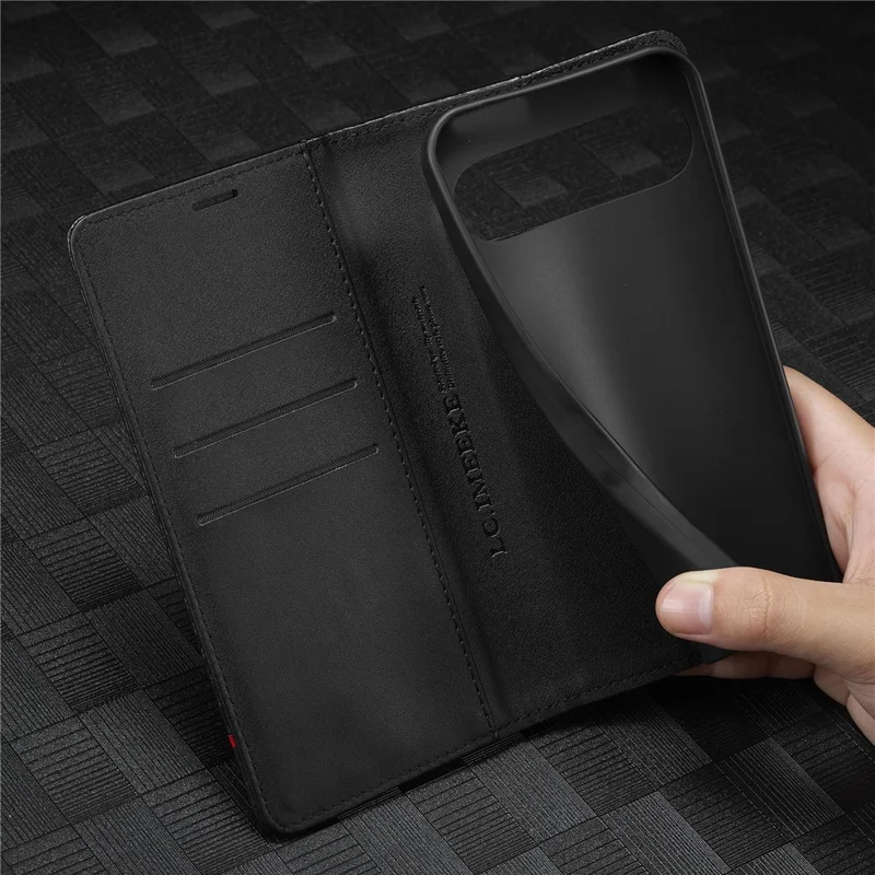 LC.IMEEKE Für Google Pixel 10 Pro XL Brieftasche Hülle Karbonfaser Textur Lederhülle Handyhülle - Horizontale Streifen