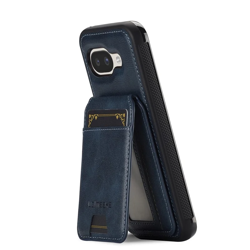 LC.IMEEKE L3 Magnetische Hülle mit Kartenfach für Google Pixel 9a aus Leder und TPU - Blau