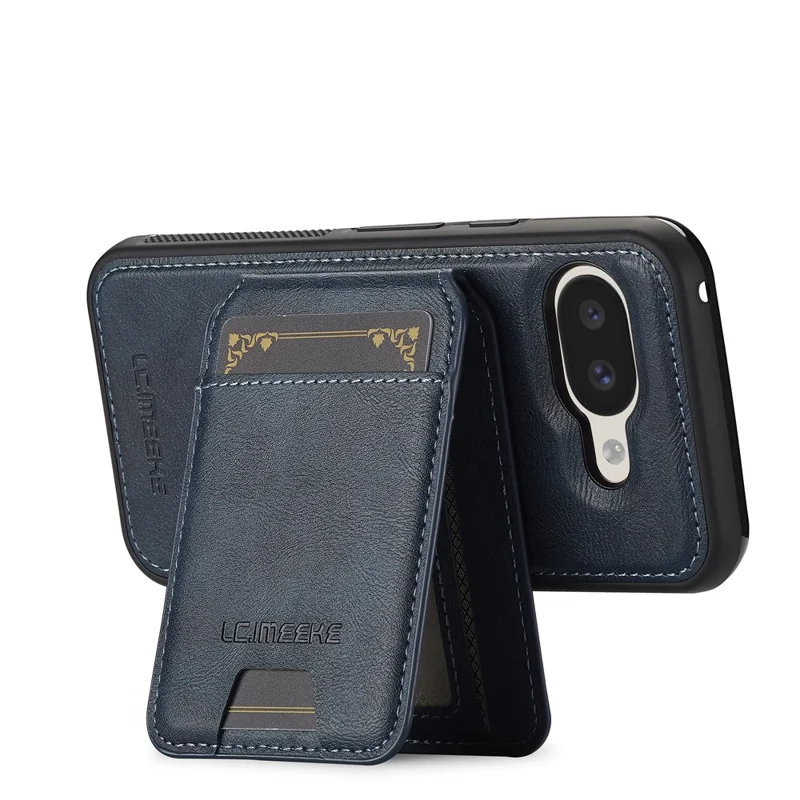 LC.IMEEKE L3 Magnetische Hülle mit Kartenfach für Google Pixel 9a aus Leder und TPU - Blau