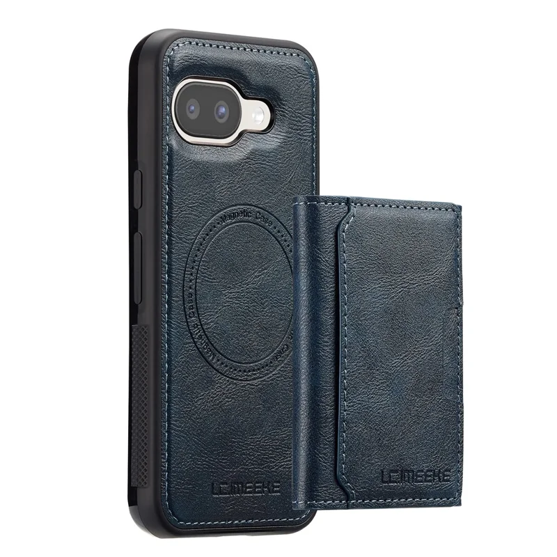 LC.IMEEKE L5 Magnetische Lederhülle für Google Pixel 9a mit abnehmbarem Kartenhalter - Blau