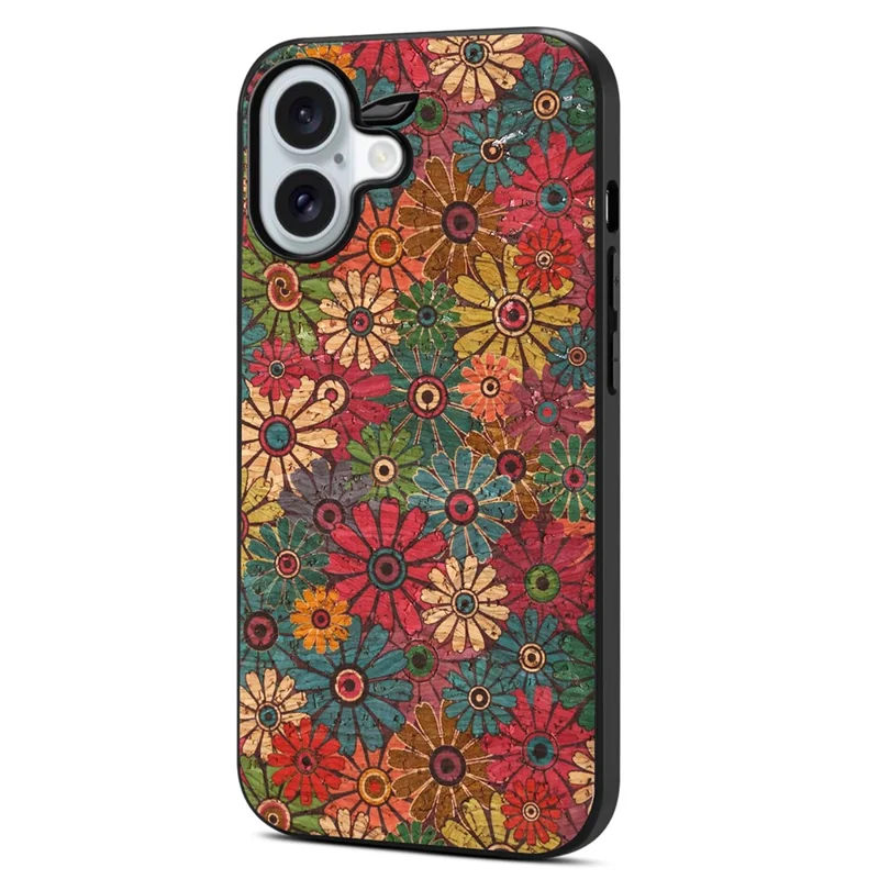 For iPhone 17 Case Flower Print PU Leather + PC + TPU Phone Cover - Spring / Green