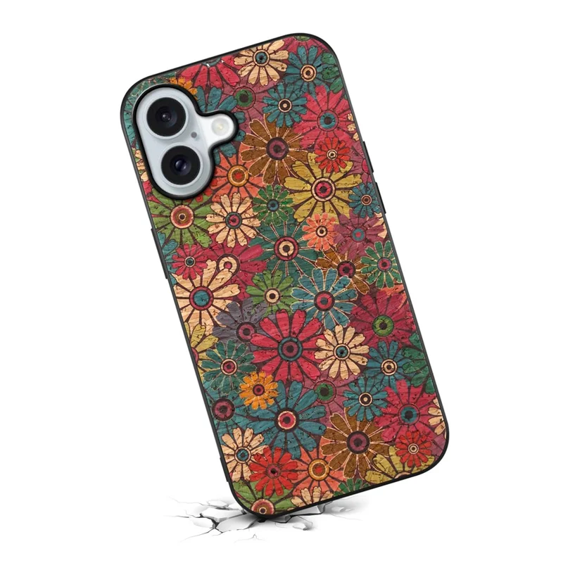For iPhone 17 Case Flower Print PU Leather + PC + TPU Phone Cover - Spring / Green