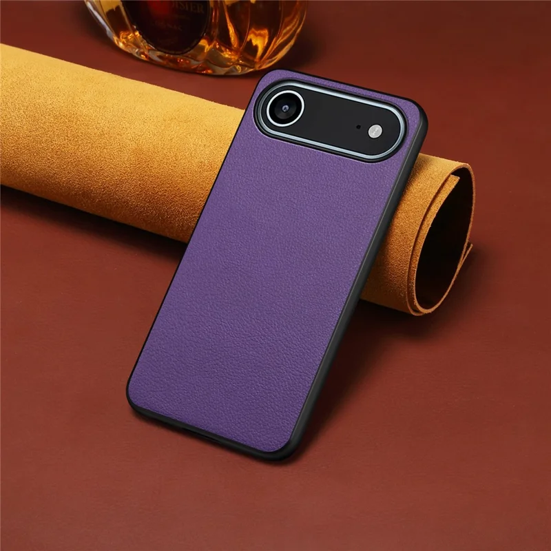 Für iPhone 17 Luftkasten Kalbsstrukturleder + PC + TPU Handyhülle - Lila