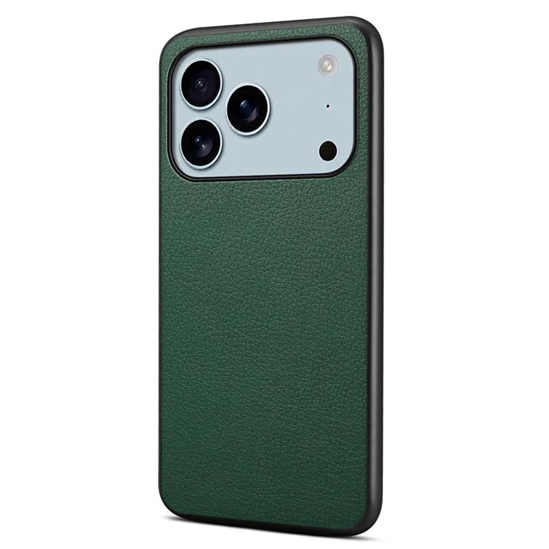 Чехол для iPhone 17 Pro с текстурой теленка из кожи + ПК + ТПУ - Зеленый