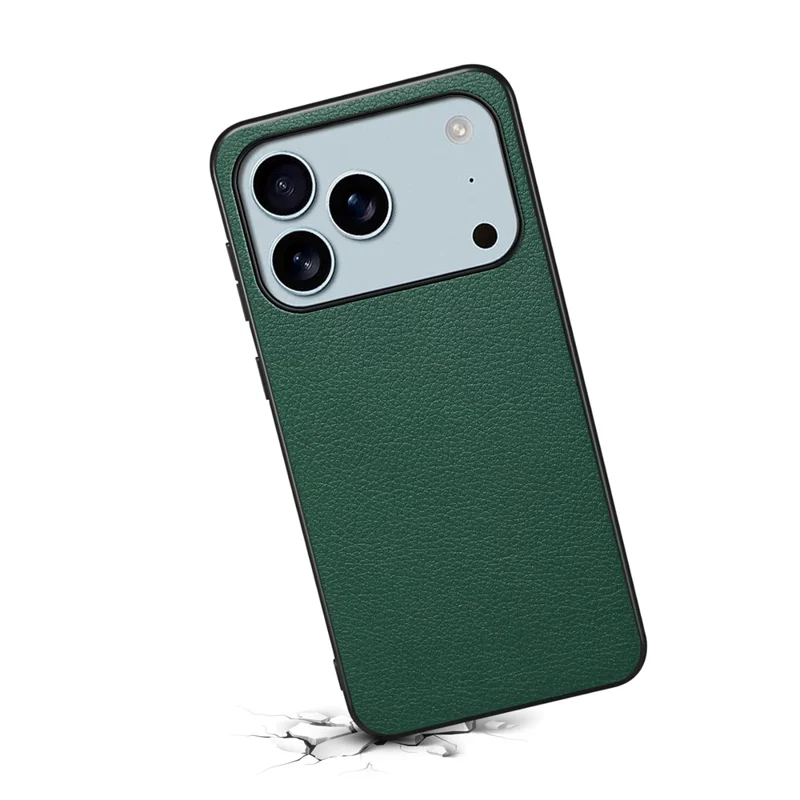 Für iPhone 17 Pro Max Hülle Kalbsleder-Textur + PC + TPU Handyhülle - Grün