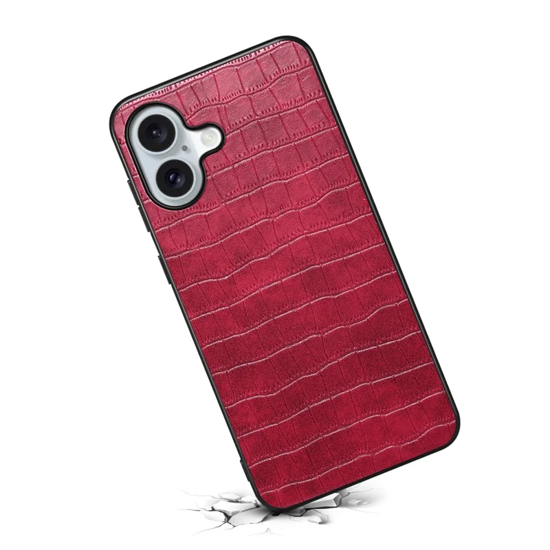 For iPhone 17 Case Crocodile Texture Design Leather Slim Back Cover - Red