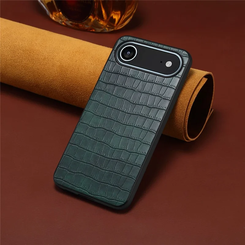 For iPhone Air Case Crocodile Texture Design Leather Slim Back Cover - Green