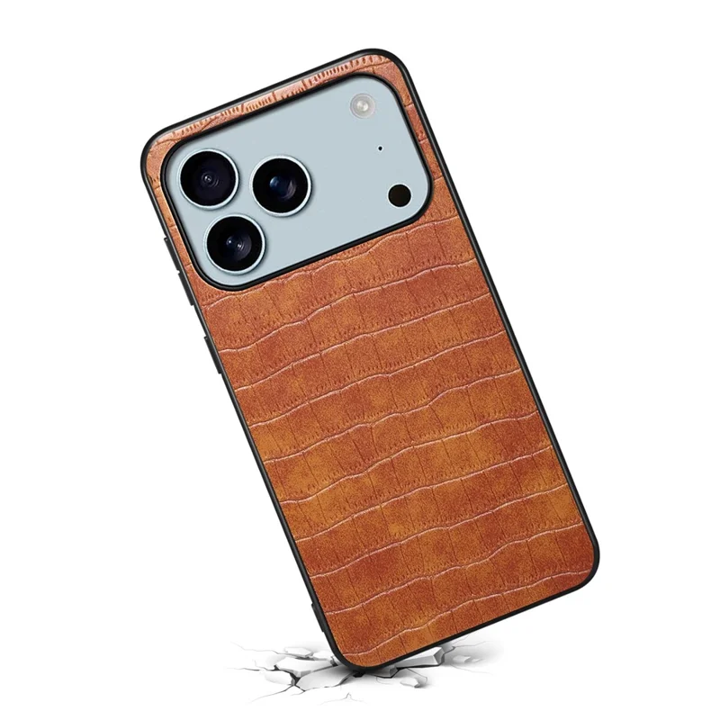 Für iPhone 17 Pro Max Hülle Krokodilleder-Textur Design Schlanke Rückseite - Braun