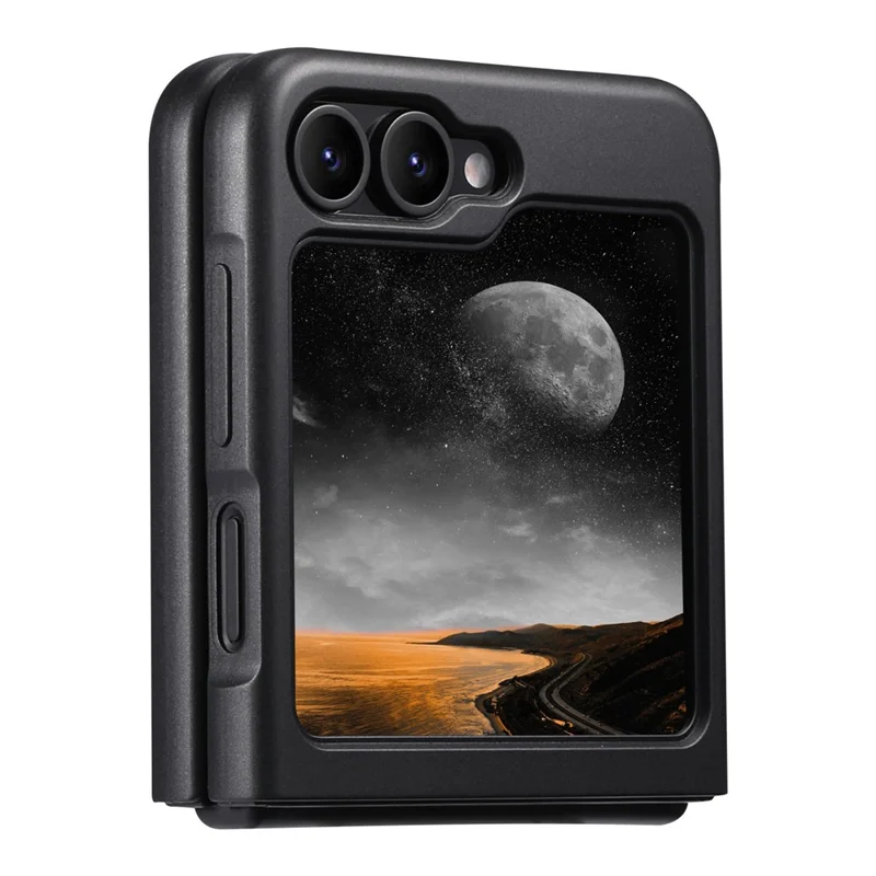 Capa SUTENI G3 para Samsung Galaxy Z Flip5 5G - Case Magnético com Suporte Giratório de 360 Graus, Textura de Fibra de Carbono e Parte Traseira em Couro Sintético