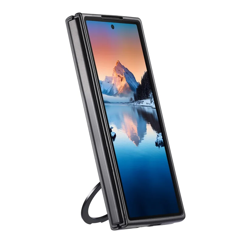 SUTENI G3 Funda Magnética con Soporte Giratorio 360° para Samsung Galaxy Z Fold5 5G, Textura de Fibra de Carbono, Cubierta Trasera de PU