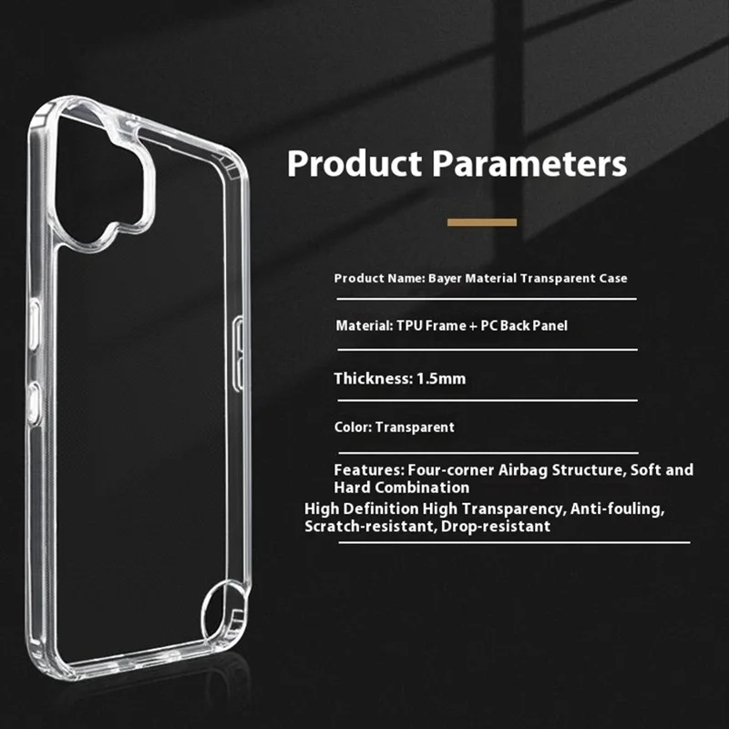 For Nothing CMF Phone 2 Pro Case Clear PC + TPU Anti-Scratch Phone Back Cover