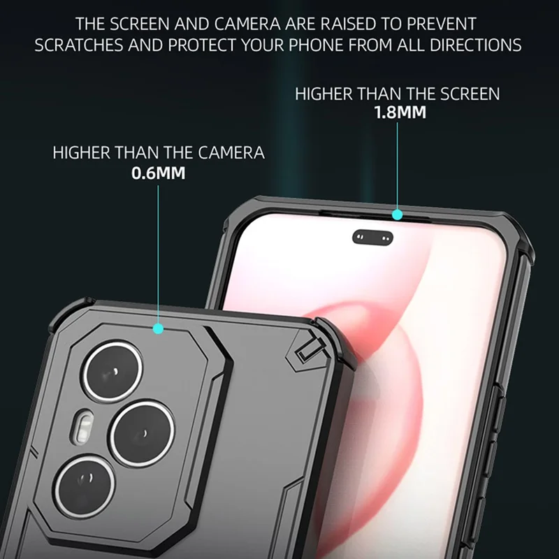 For Honor 400 Pro 5G (Global) Case Rotatable Ring Kickstand PC + TPU Shockproof Phone Cover - Purple