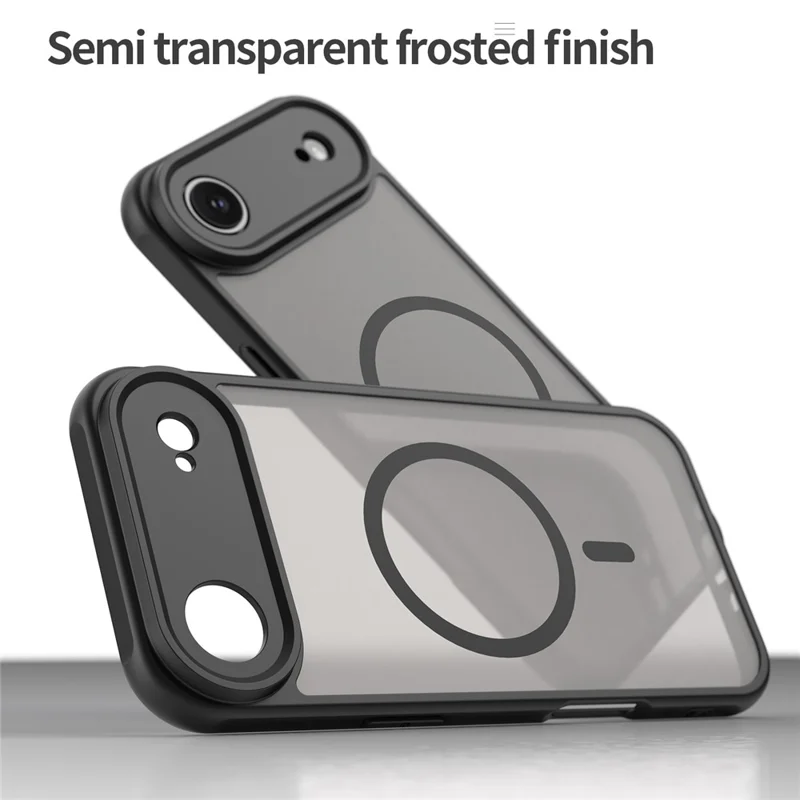 Étui d'air pour iPhone 17 Compatible avec MagSafe Anti-Chute PC + TPU Coque de Téléphone - Noir